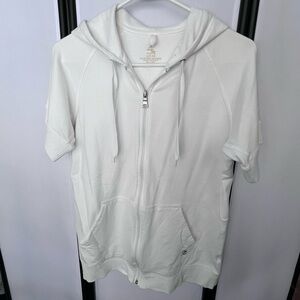 White short sleeve sweat jacket